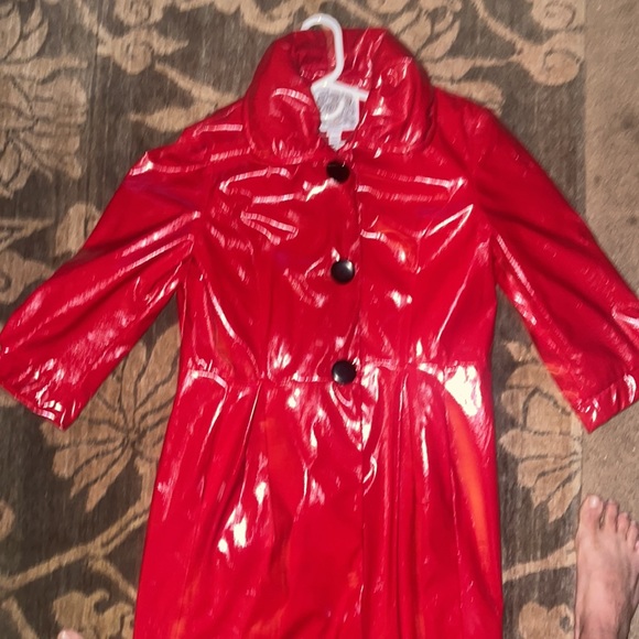 Esprit womens red faux leather rain coat - Picture 4 of 4